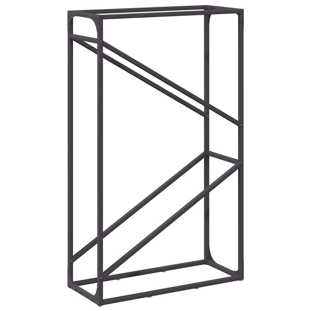 Porte-bûches vertical acier pour cheminée intérieur Noir 60x100 cm – ComfortXL Outdoor Living - Image 2