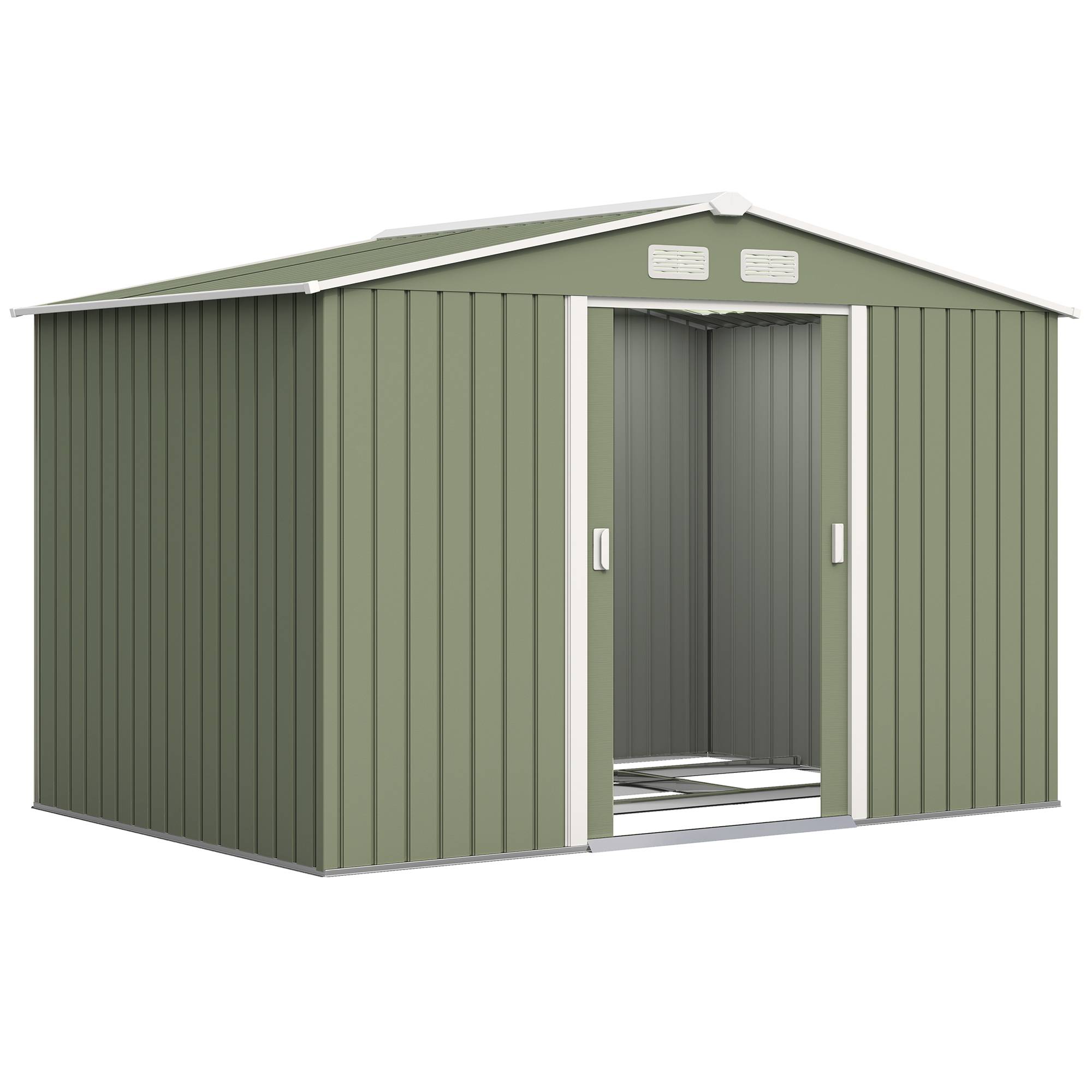 Abri de jardin 5,4 m² 2,77 x 1,95 x 1,92 m kit de fondation porte coulissante ventilations acier galvanisé - Image 1