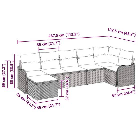 Ensemble Canapés Jardin 7 pcs Polyrotin Luxueux avec Fauteuils Larges et Rangement Grande Terrasse Noir – ComfortXL Outdoor Living - Image 8