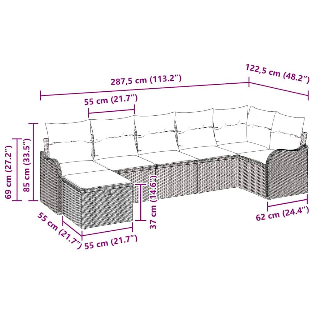 Ensemble Canapés Jardin 7 pcs Polyrotin Luxueux avec Fauteuils Larges et Rangement Grande Terrasse Noir – ComfortXL Outdoor Living - Image 8