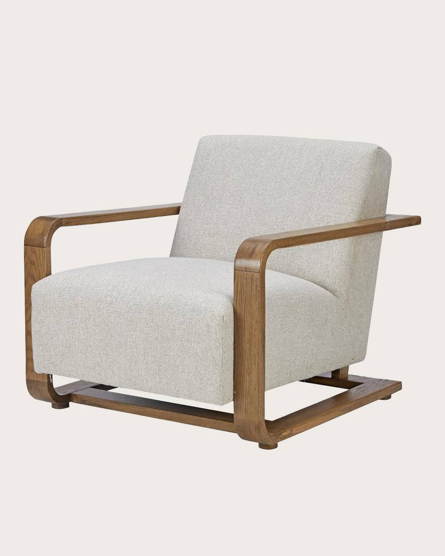 Rima - Fauteuil en bois massif chêne et en lin - UNIQKA - Image 2