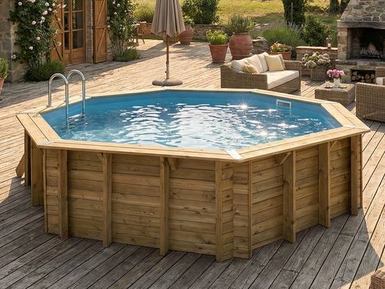 Ubbink - Piscine bois Océa 5,80 x 1,30 m - Liner bleu - Ubbink - Image 1