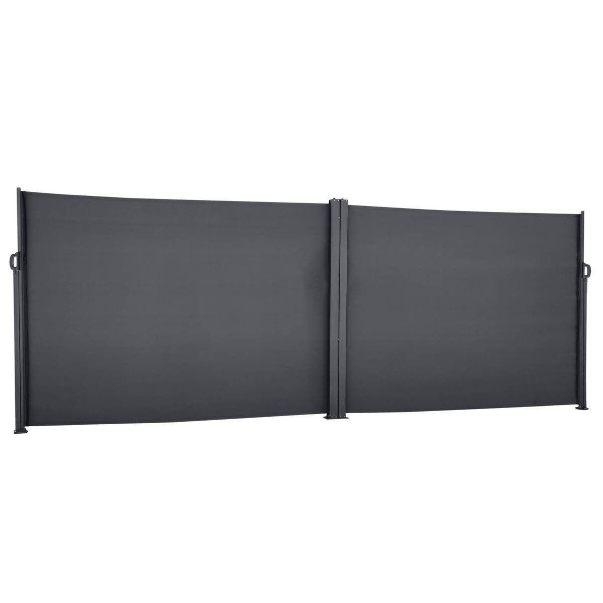 Hesperide - Paravent double rétractable "Antao" graphite 6x1,8m en aluminium traité époxy Hespéride - Image 1