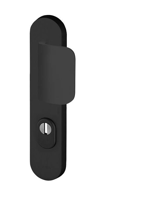 Béquille NORMBAU SEKU 2 / Aileron - Blindé en aluminium massif - Carré de 7 mm Entraxe 70 mm - Noir brossé - 3006035000