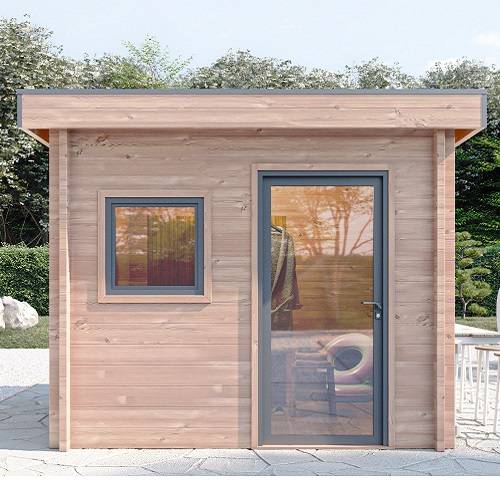 Studio de jardin TALIPIA 9m² - Bois Douglas épaisseur 55mm - Porte & fenêtres PVC - Toiture Bacacier avec voliges ss toiture - MON CHALET DE JARDIN - Image 2