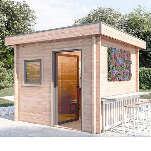 Studio de jardin TALIPIA 9m² - Bois Douglas épaisseur 55mm - Porte & fenêtres PVC - Toiture Bacacier avec voliges ss toiture - MON CHALET DE JARDIN - Image 1