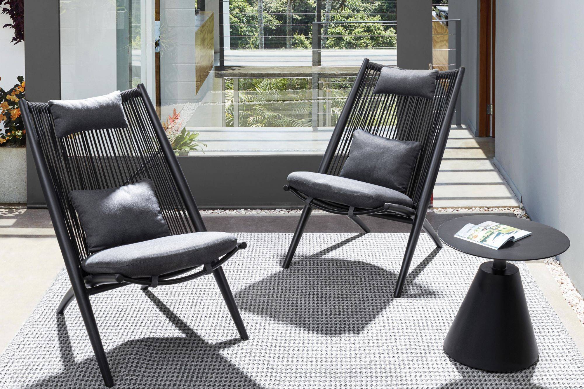 Autre - Chiliennes de jardin lounge design en métal (lot de 2) - BELLE ILE - Image 3