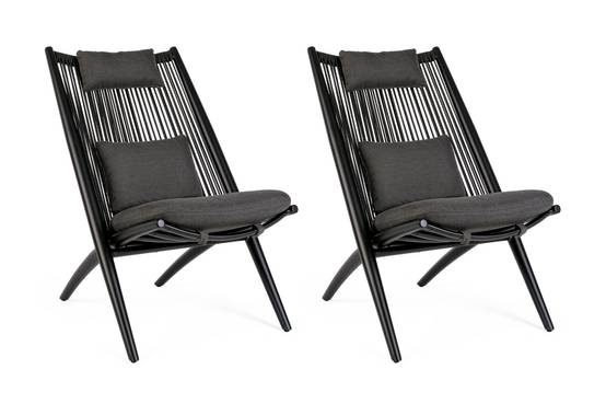 Autre - Chiliennes de jardin lounge design en métal (lot de 2) - BELLE ILE - Image 1