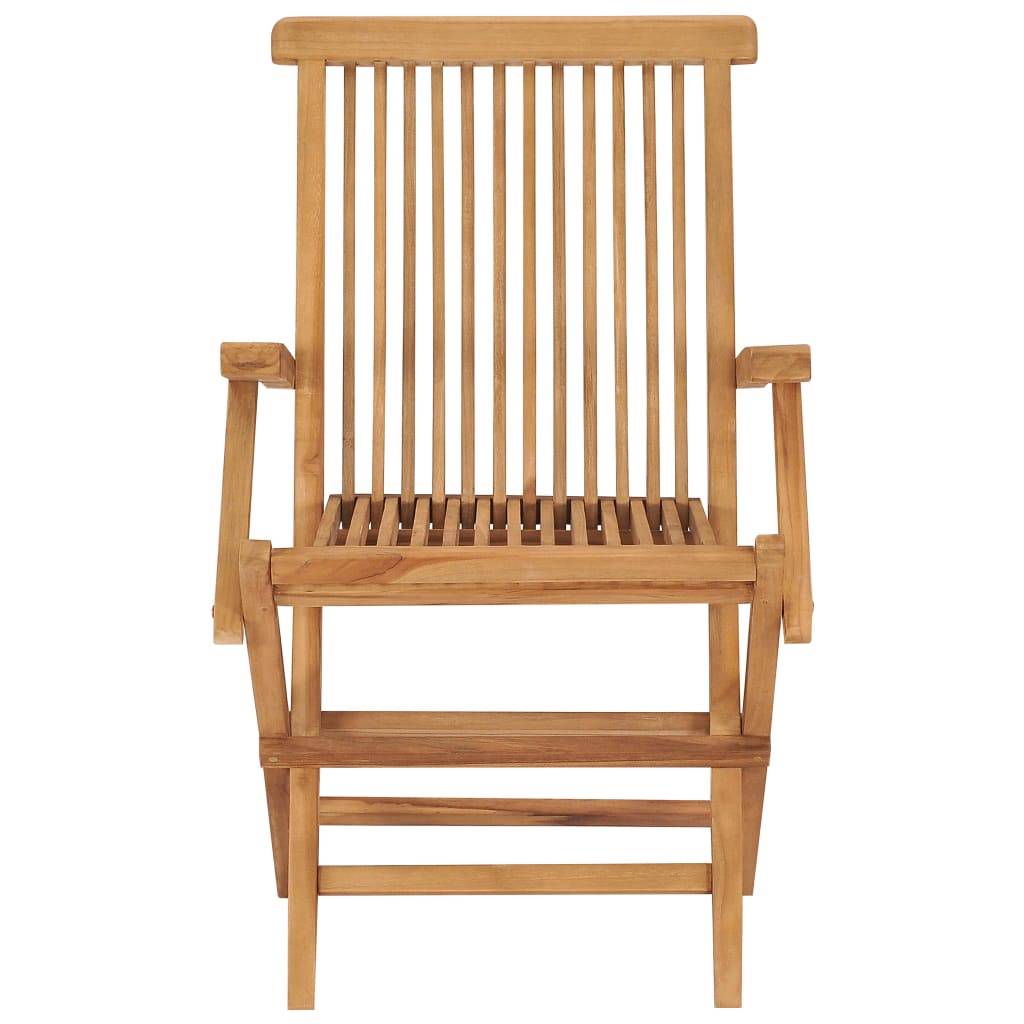 Lot de 4 Chaises de jardin et coussins - Chaises d'extérieur - Fauteuils de jardin blanc crème Teck massif-JU12620 - Image 10