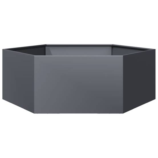 Jardinière - Bac à fleurs - Pot de fleurs anthracite hexagone 138x120x45 cm acier - Image 1