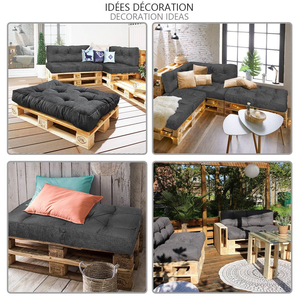 Lot de 2 Coussins pour palettes en bois gris - Image 7