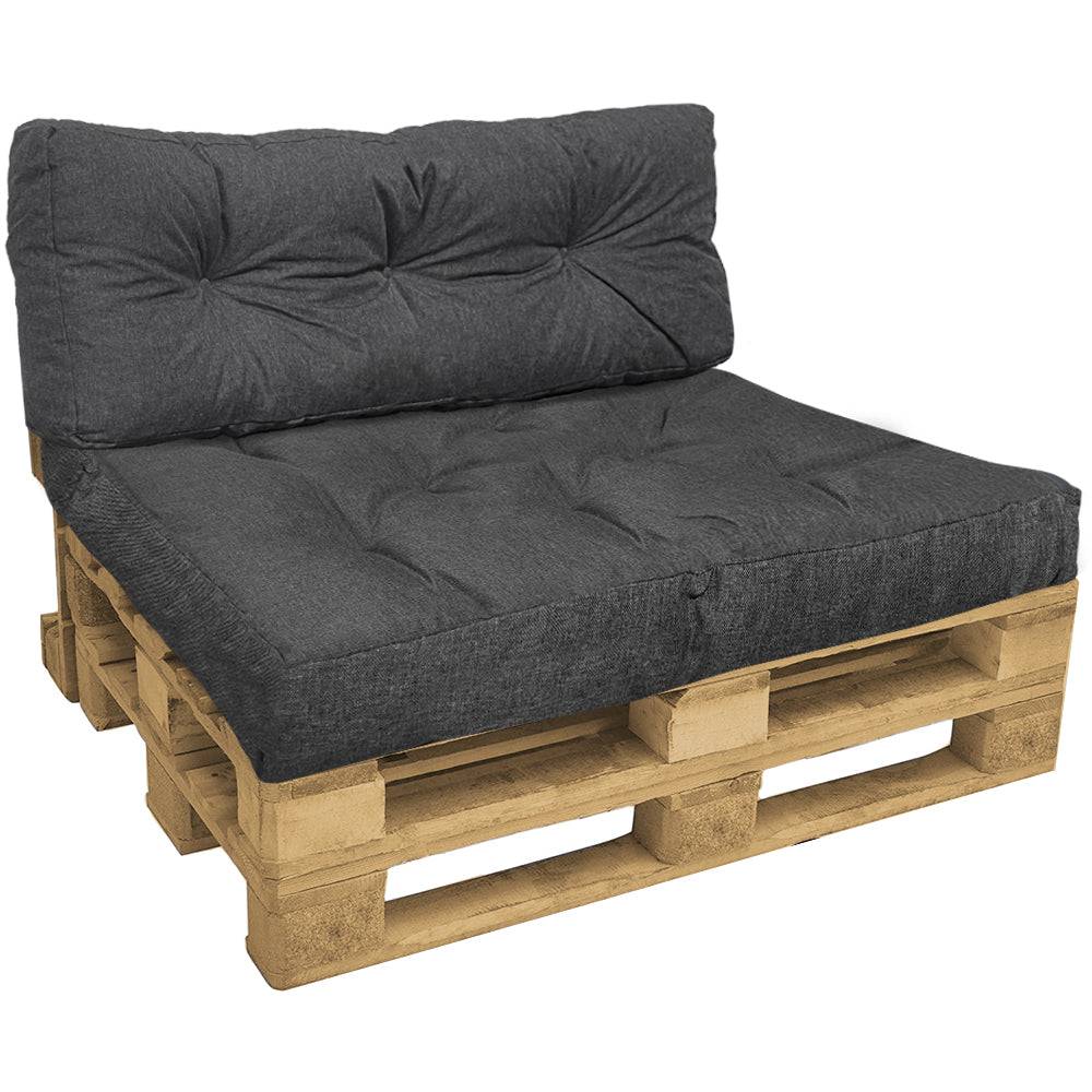 Lot de 2 Coussins pour palettes en bois gris - Image 1