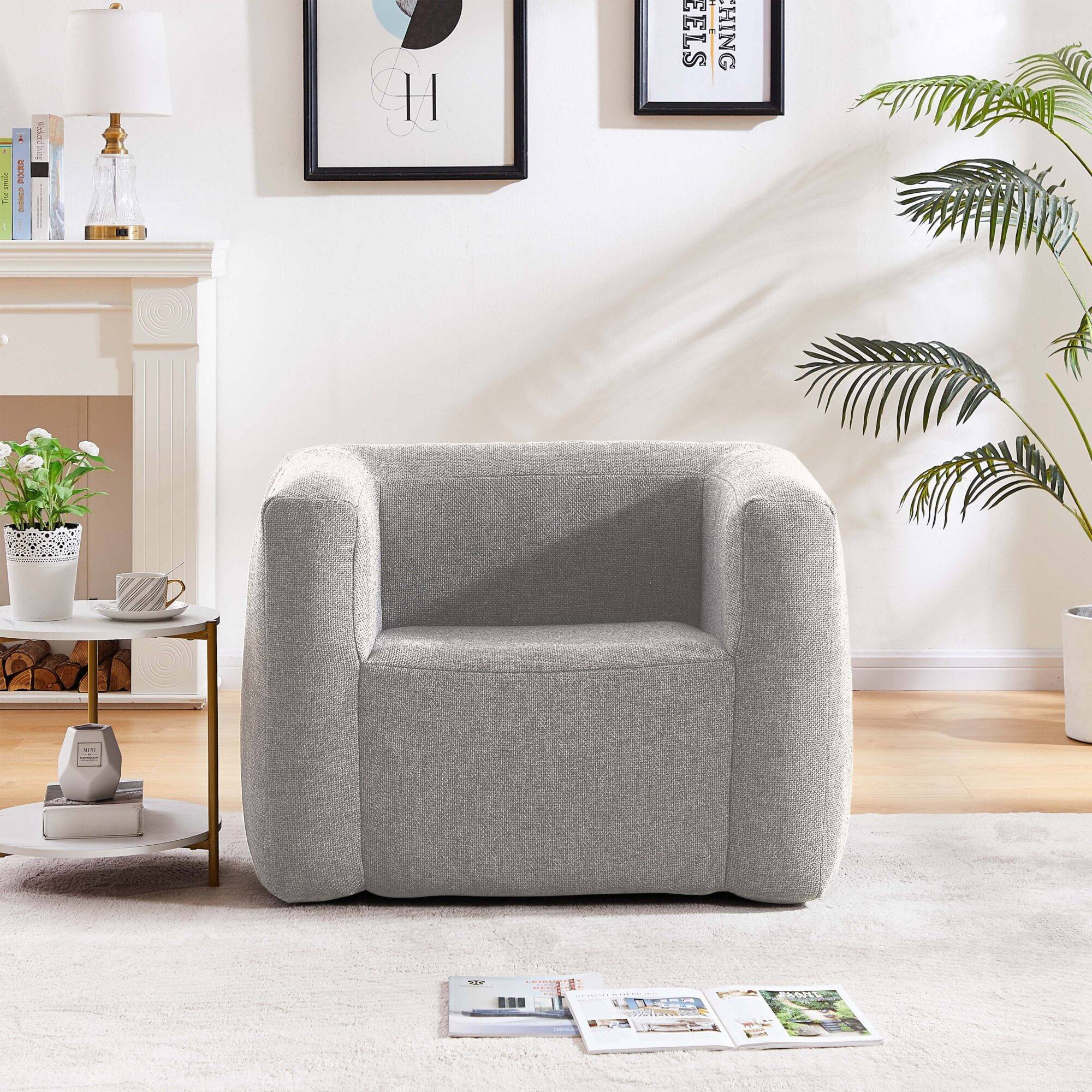 Fauteuil gonflable Terracotta - Intérieur et extérieur - Couleur Gris clair - Image 5