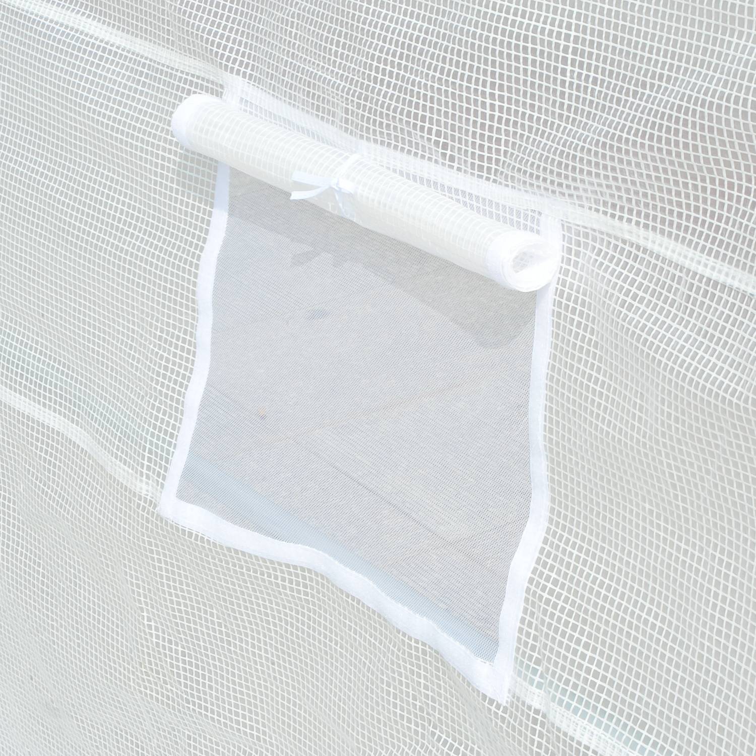 Outsunny - Bâche de rechange serre tunnel 18 m², bâche dim. 6L x 3l x 2H m PE anti-UV imperméable 12 fenêtres + porte enroulable zippée blanc - Outsunny - Image 9