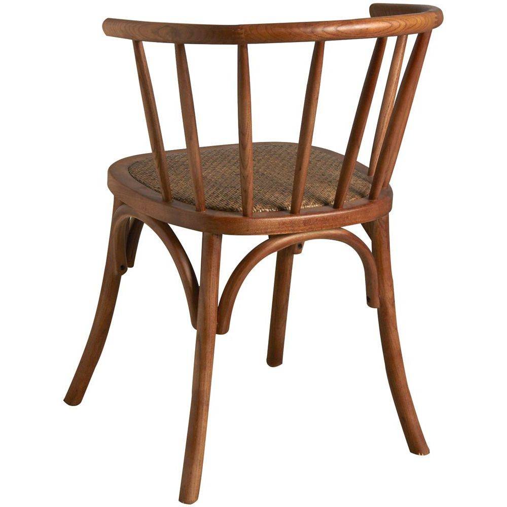 Aubry Gaspard - Chaise en hêtre et rotin, avec dossier rond - Image 2