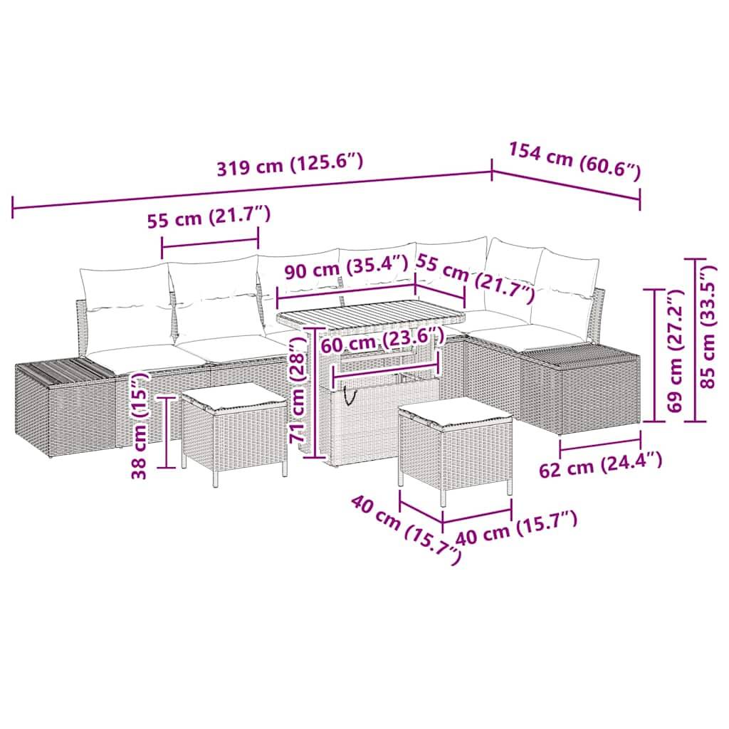 ComfortXL - Salon de jardin d'angle polyrotin et bois d'acacia modulable 8 places terrasse Noir – ComfortXL Outdoor Living - Image 8