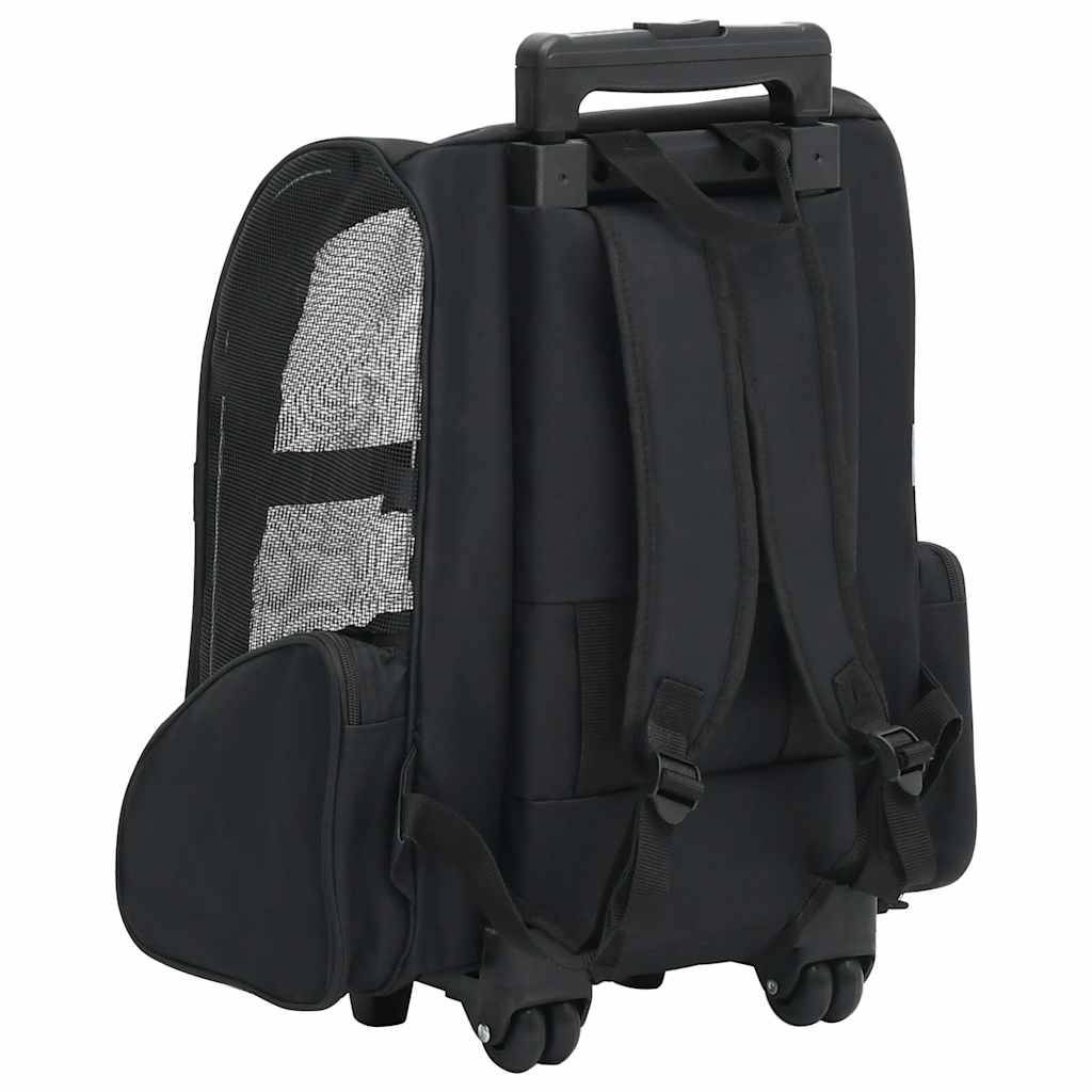 Chariot pour animaux de compagnie tissu et métal noir 40 x 25 x 104 cm - PANGIVO - Image 4