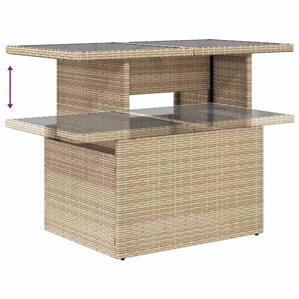 ComfortXL - Salon de jardin 4 places résine tressée avec table ajustable et rangements Beige – ComfortXL Outdoor Living - Image 10