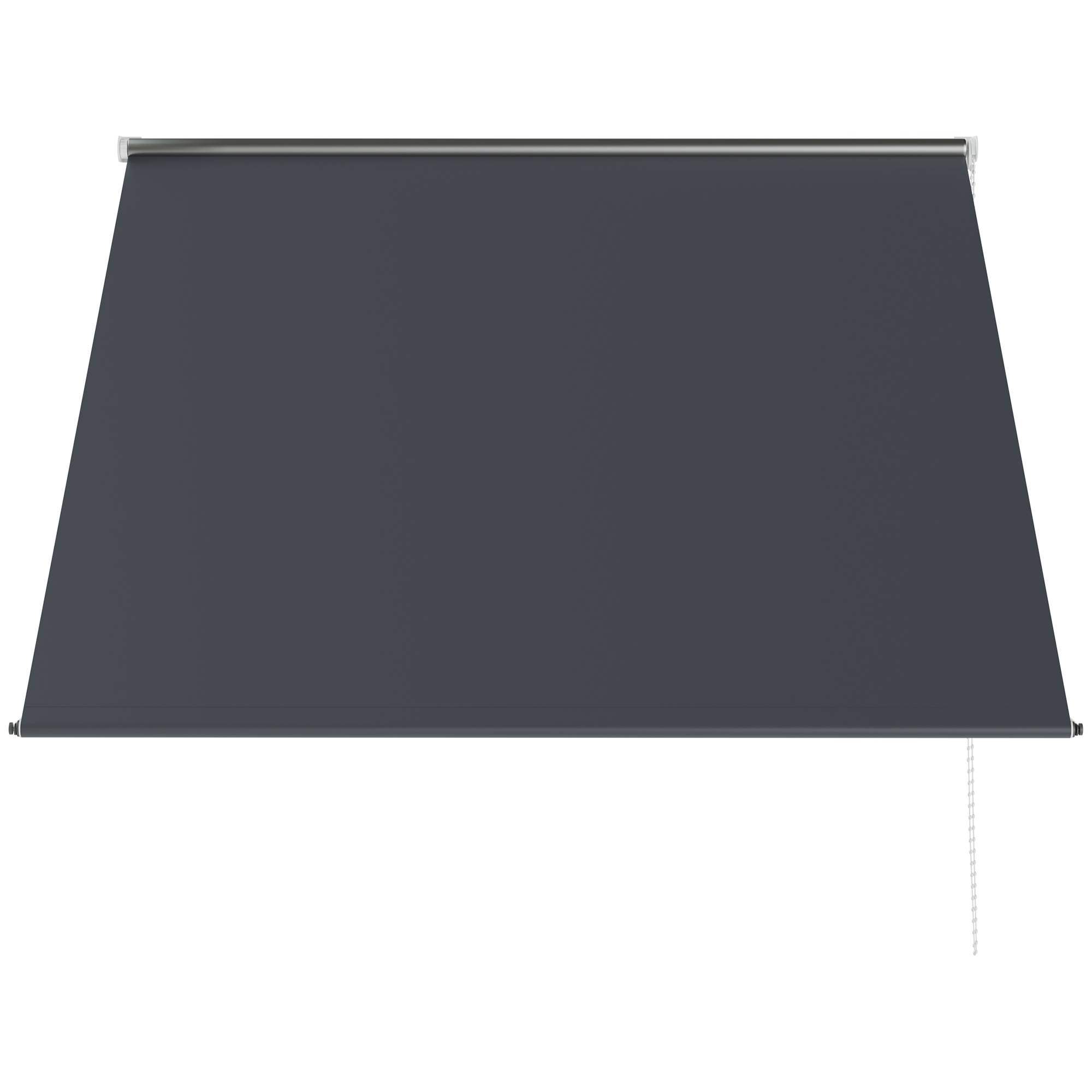 Store extérieur rétractable avec structure en aluminium, angle d'inclinaison réglable, anti-UV, 150 x 120 cm, gris foncé - Image 2