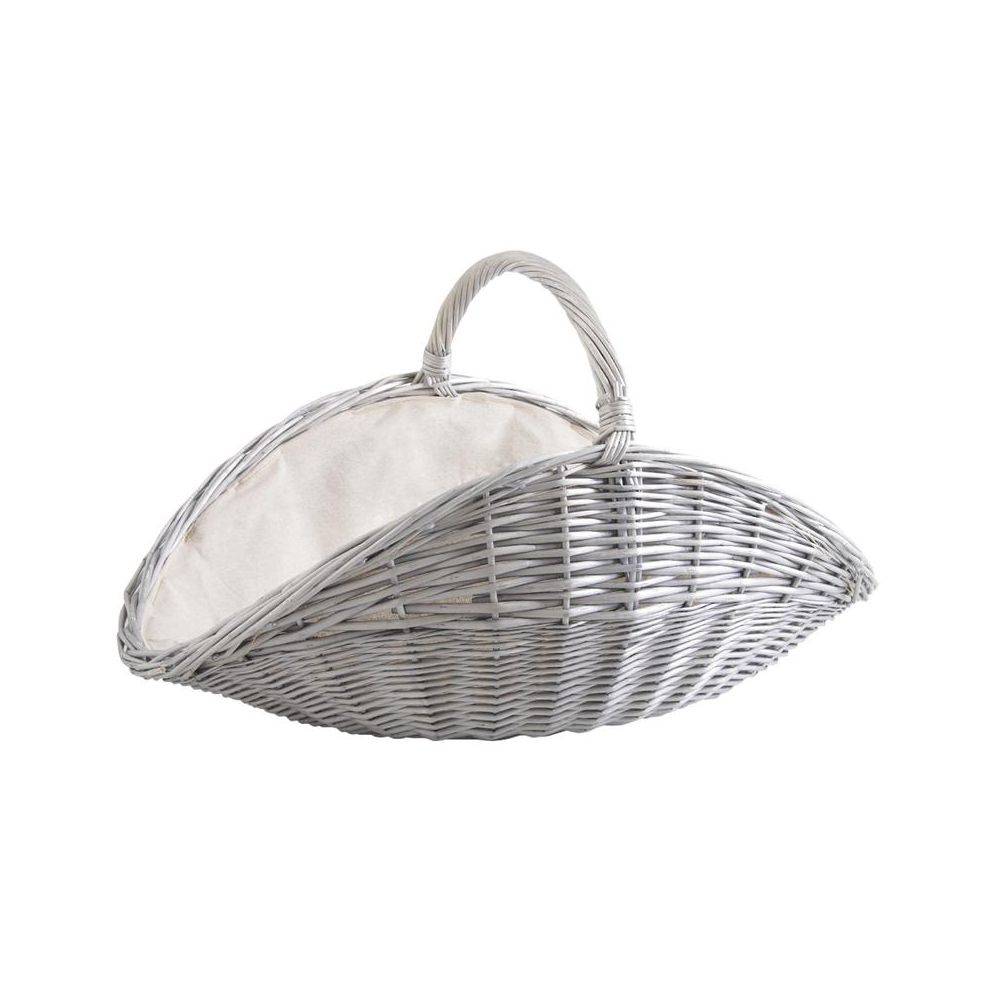 Aubry Gaspard - Paniers à bûches en osier gris et jute (lot de 2) Ovale - Image 2