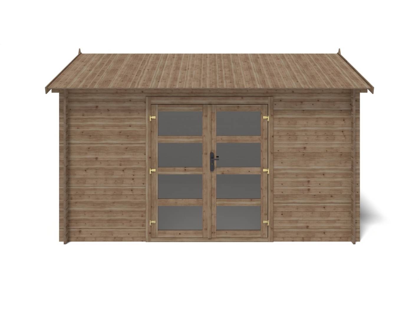Altanka - Abri de jardin en bois - 12m2 - 4x3m - Traité - Ep. 28mm - Couleur: marron - DOM677 - ALTANKA - Image 5