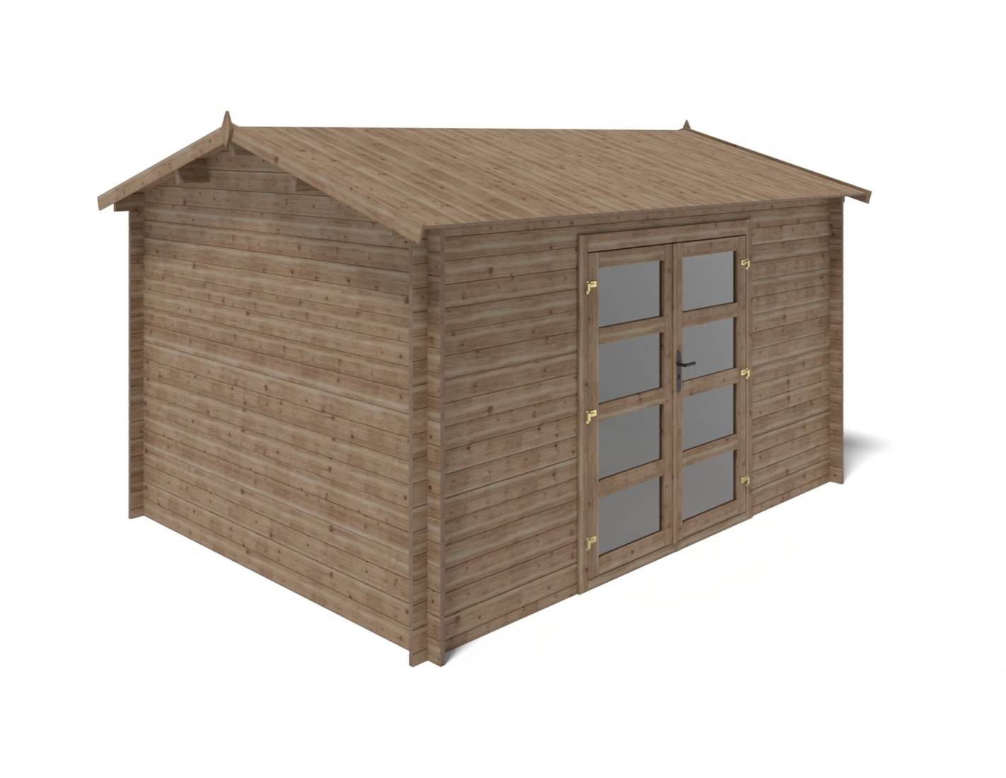 Altanka - Abri de jardin en bois - 12m2 - 4x3m - Traité - Ep. 28mm - Couleur: marron - DOM677 - ALTANKA - Image 6