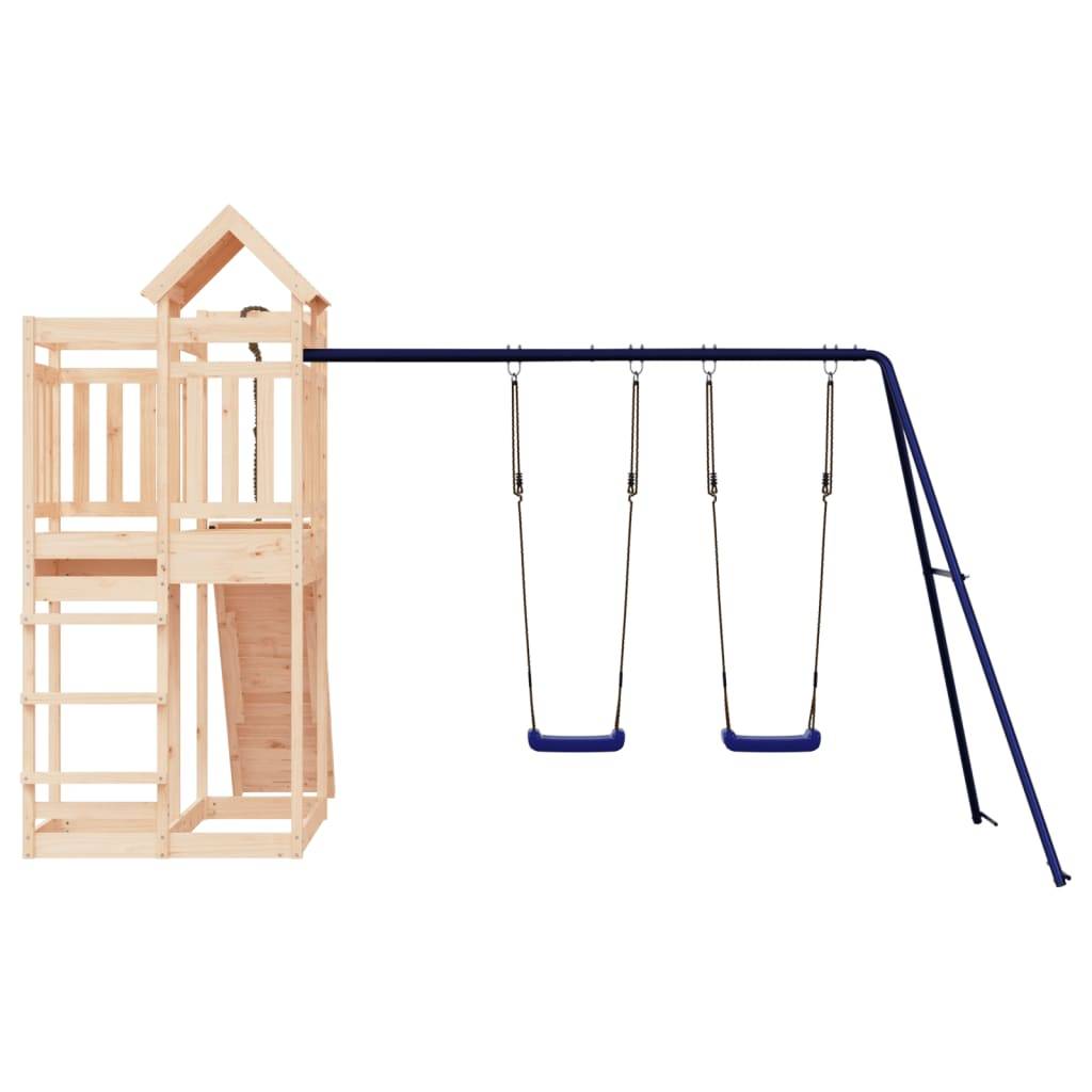 Helloshop26 - Aire de jeux d'extérieur mur d'escalade balançoire robuste jeux jardin 361 x 282 x 238 cm bois de pin massif - Image 4