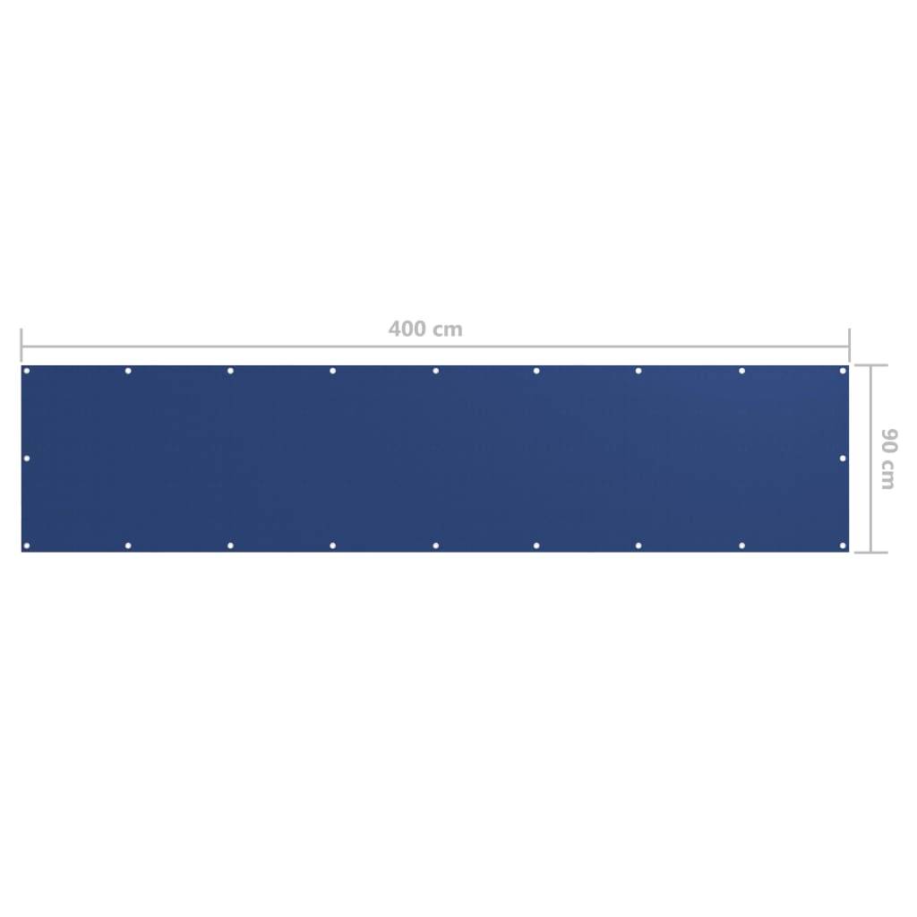 Helloshop26 - Écran de balcon brise pare vue protection confidentialité 90 x 400 cm tissu oxford bleu - Image 5