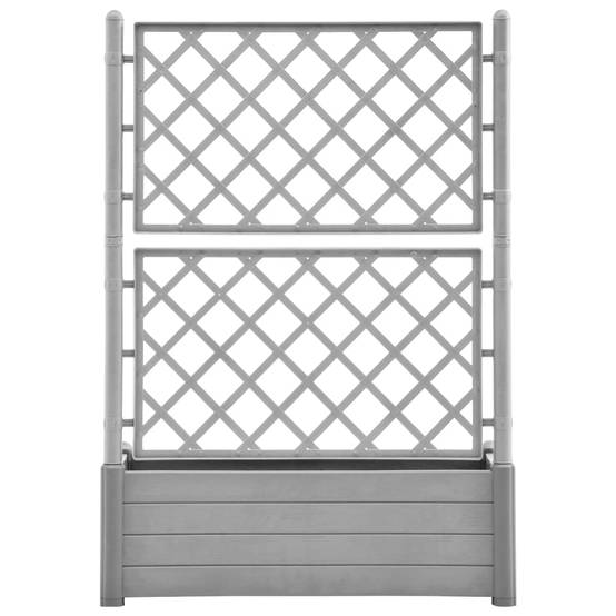 Jardinière, Bac à fleurs, Pot de fleurs avec treillis 100x43x142 cm PP Gris pierre - Image 3