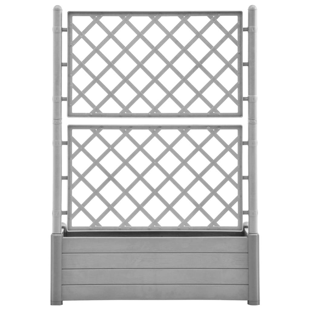 Jardinière, Bac à fleurs, Pot de fleurs avec treillis 100x43x142 cm PP Gris pierre - Image 3