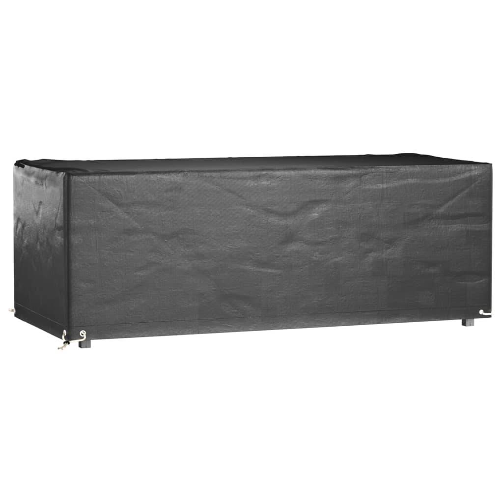 Lot de 2 Bâches Imperméables PE pour Banc de Jardin Protection Anti-UV Mobilier Extérieur Noir 192x82x65 cm – ComfortXL Outdoor Living - Image 3