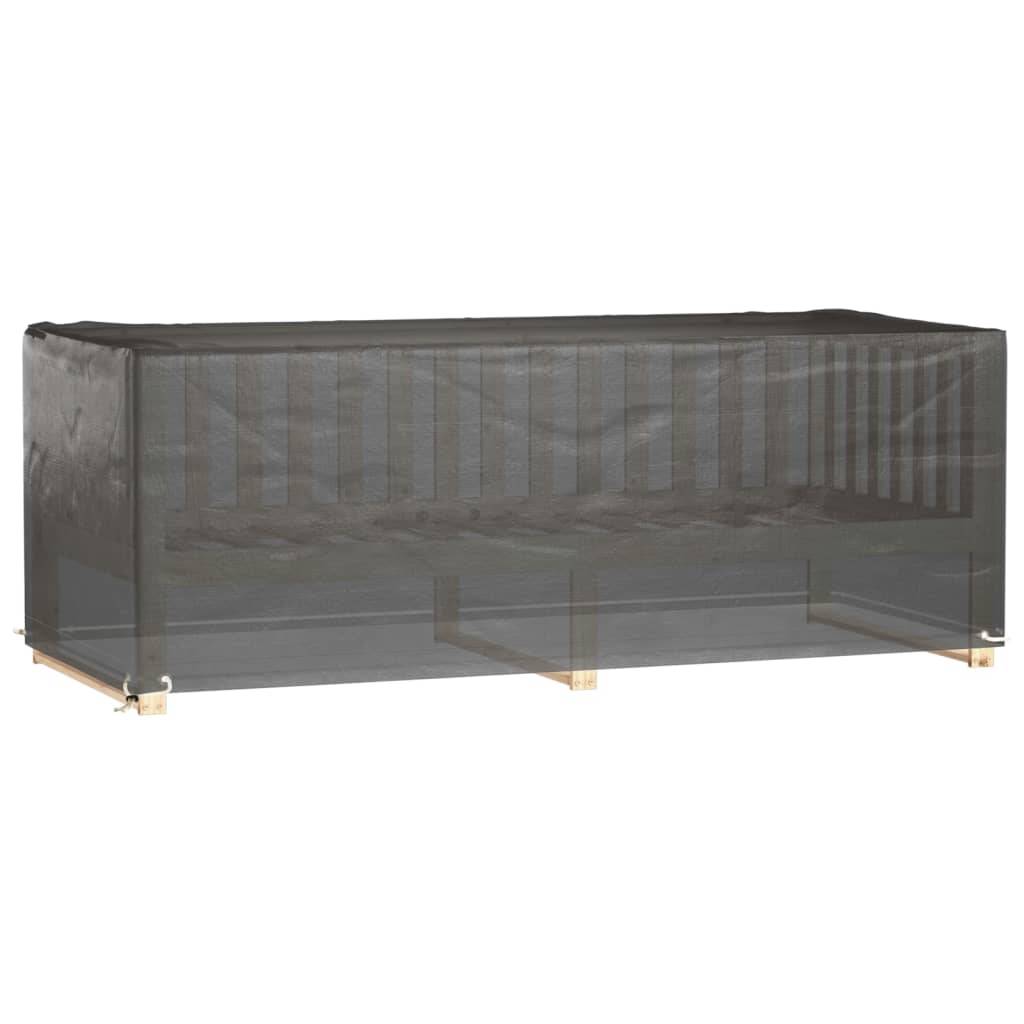 Lot de 2 Bâches Imperméables PE pour Banc de Jardin Protection Anti-UV Mobilier Extérieur Noir 192x82x65 cm – ComfortXL Outdoor Living - Image 2