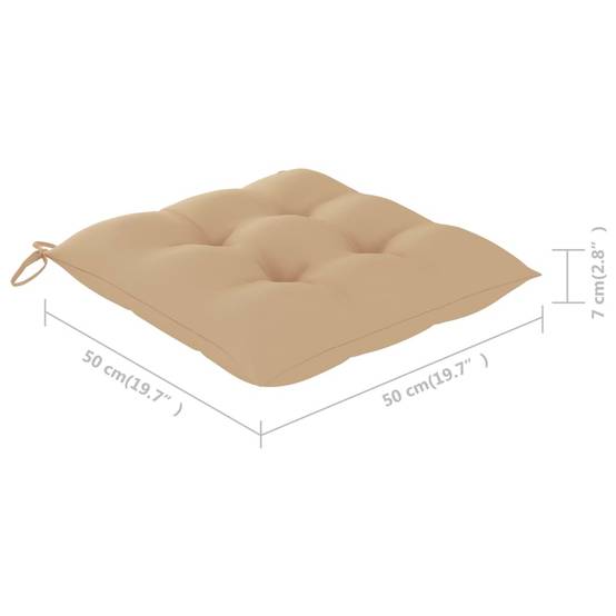 Chaises de jardin bois d'acacia beige 61 x 57 x 92 cm - PANGIVO - Image 8