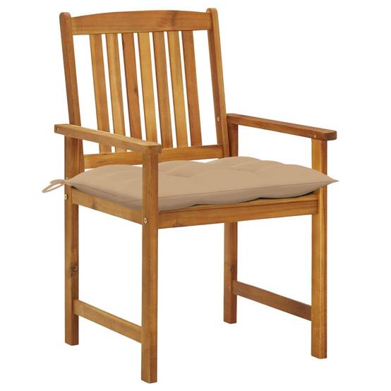 Chaises de jardin bois d'acacia beige 61 x 57 x 92 cm - PANGIVO - Image 2
