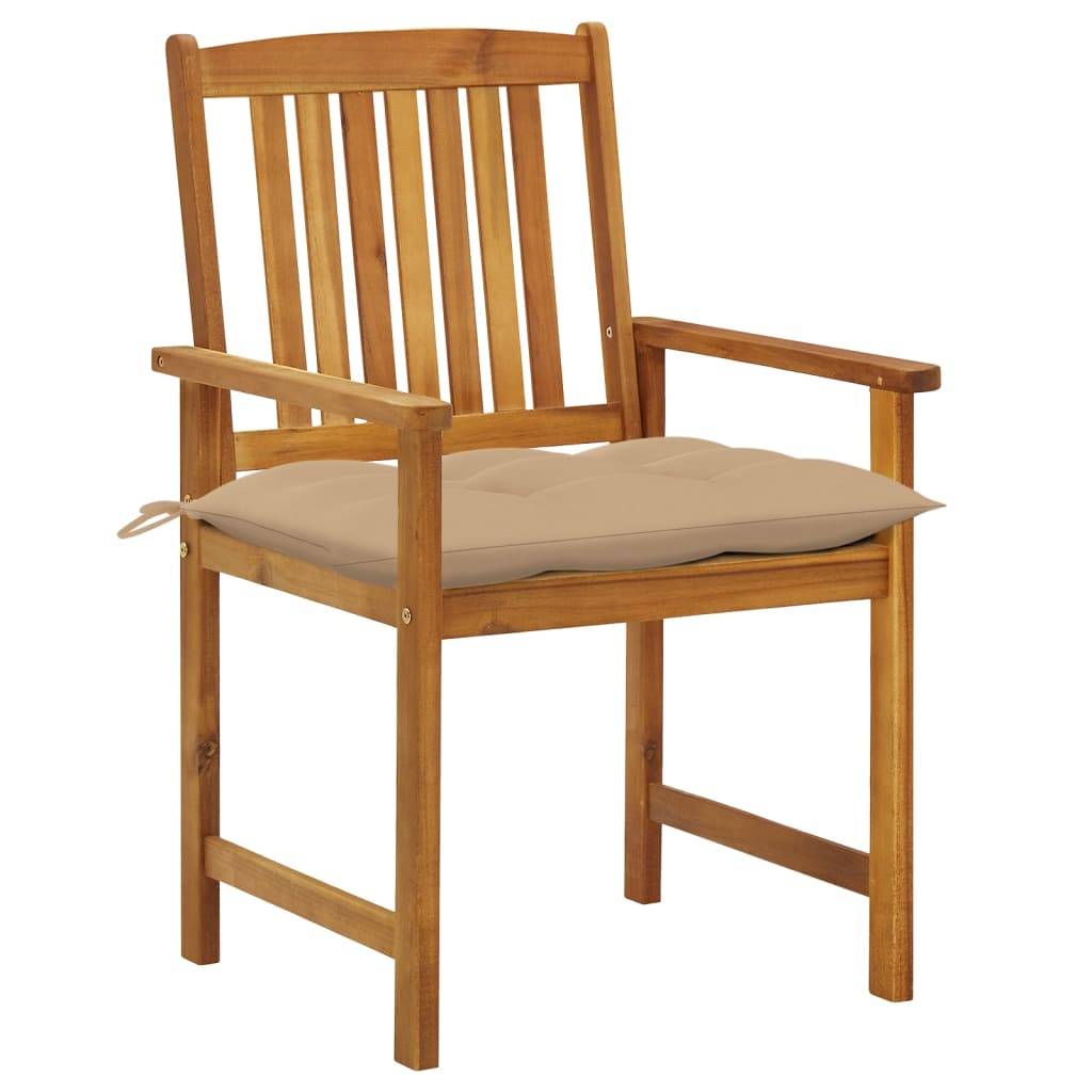Chaises de jardin bois d'acacia beige 61 x 57 x 92 cm - PANGIVO - Image 2