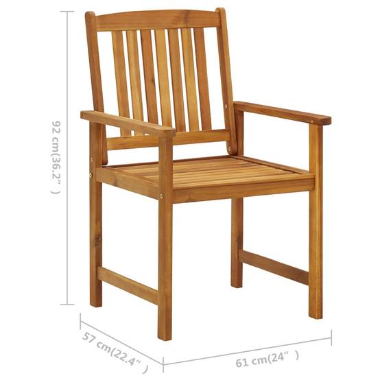 Chaises de jardin bois d'acacia beige 61 x 57 x 92 cm - PANGIVO - Image 9