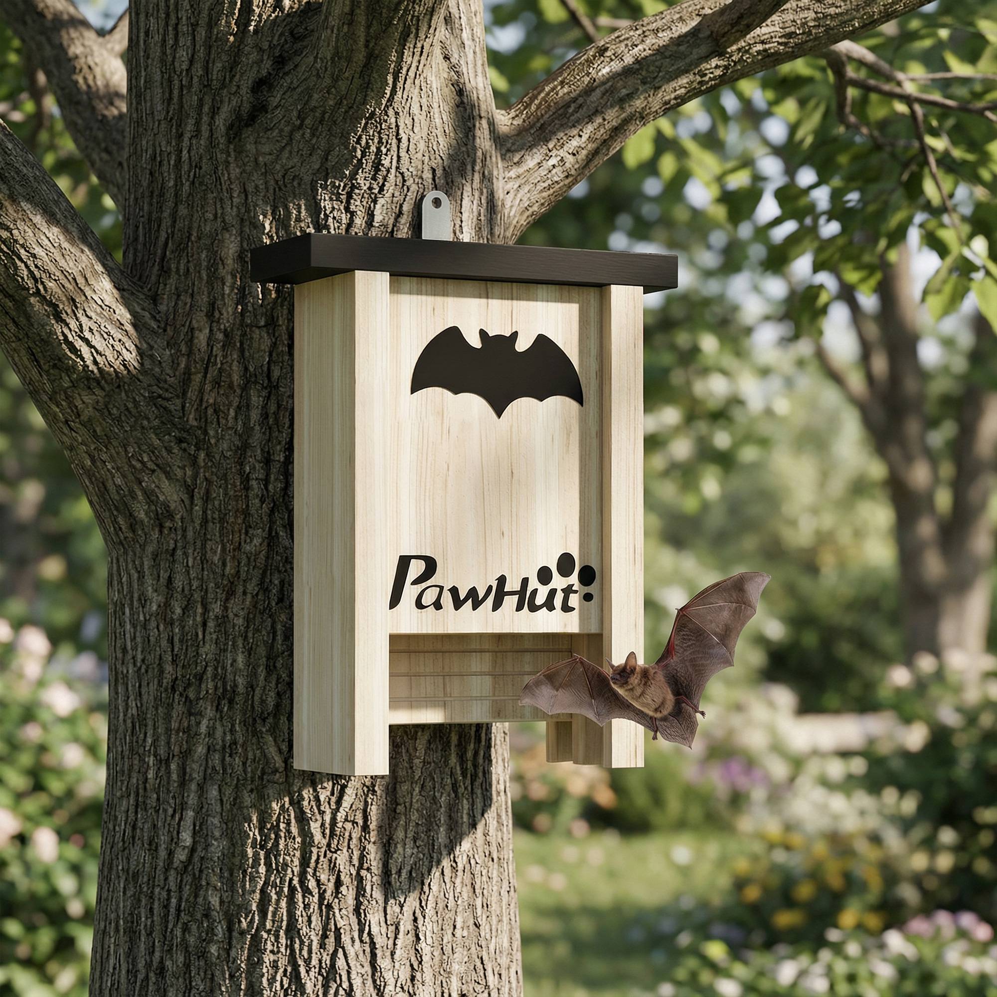 Lot de 3 nichoirs à chauves-souris en bois extérieur jardin potager, facile à suspendre,18x6x22,5cm - Image 10