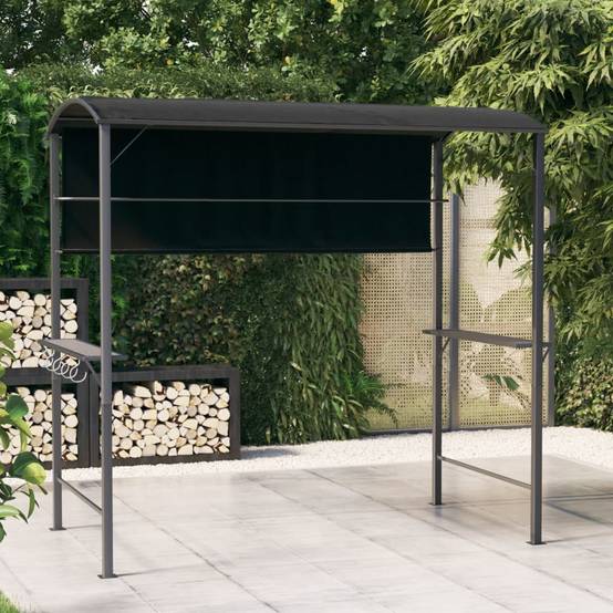 Tonnelle de Barbecue Métal Abri pour Grillade Extérieur Robuste Anthracite 2.2x1.1 m – ComfortXL Outdoor Living - Image 1