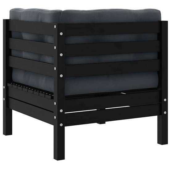 Vidaxl - Canapé 2 places de jardin et coussins Noir Bois de pin solide vidaXL 806650 - Image 5