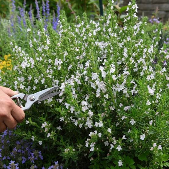 Sarriette de Grèce - Sans traitement à fleurs Blanche - feuillage Caduc - Lot de 5 godets- hauteur à maturité De 0,15 m à 0,50 m