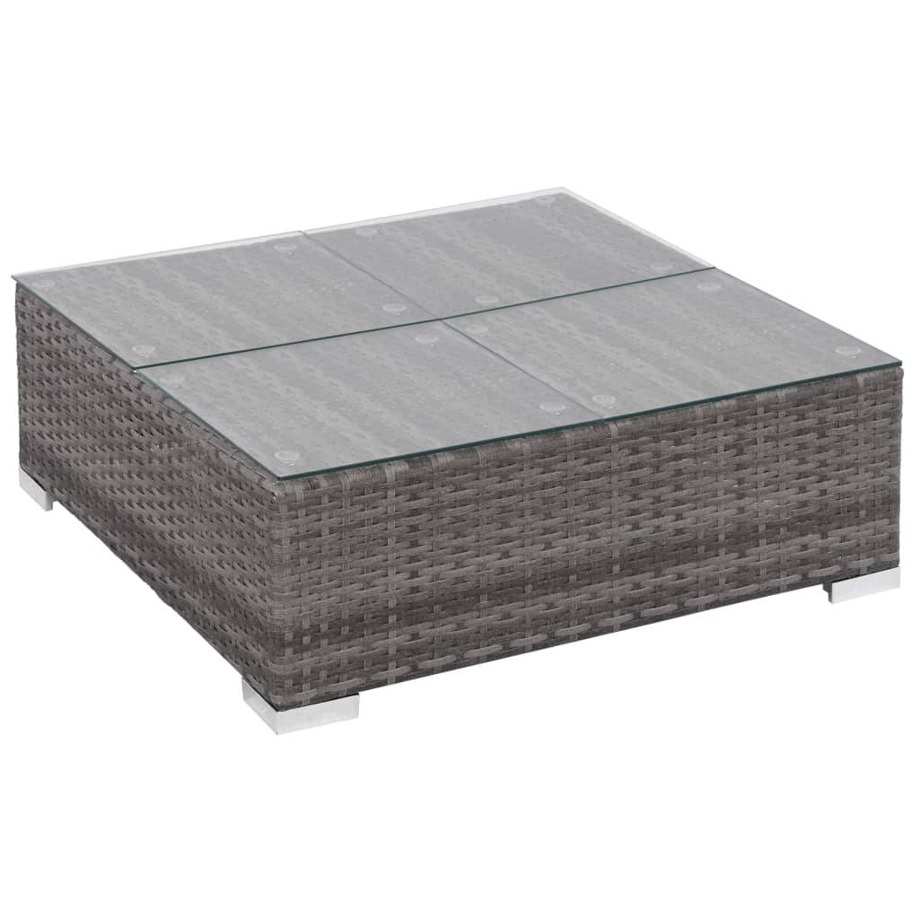 Helloshop26 - Salon de jardin meuble d'extérieur ensemble de mobilier 6 pièces avec coussins résine tressée gris - Image 6