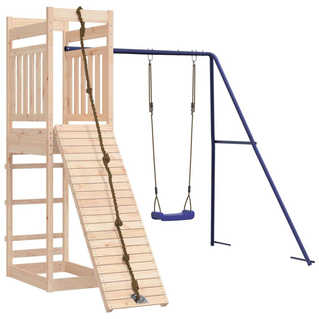 Helloshop26 - Aire de jeux d'extérieur balançoires toboggan portiques robuste jeux jardin 243 x 256 x 207 cm bois de pin massif - Image 3