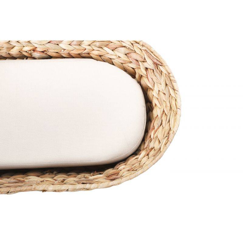 Panier ovale HELIOS pour chien et chat en jacinthe d'eau coussin écru Beau Rivage - Image 4