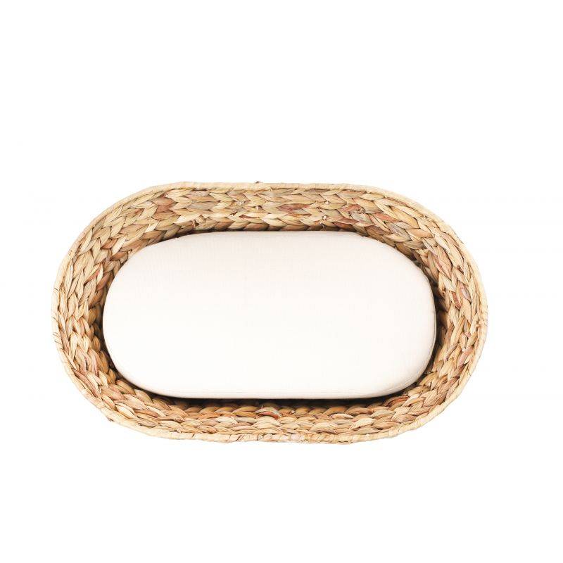 Panier ovale HELIOS pour chien et chat en jacinthe d'eau coussin écru Beau Rivage - Image 5