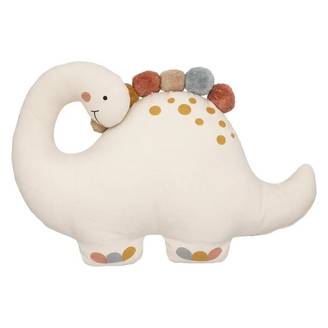 Coussin Déco Enfant "Dinosaure" 40cm Ivoire