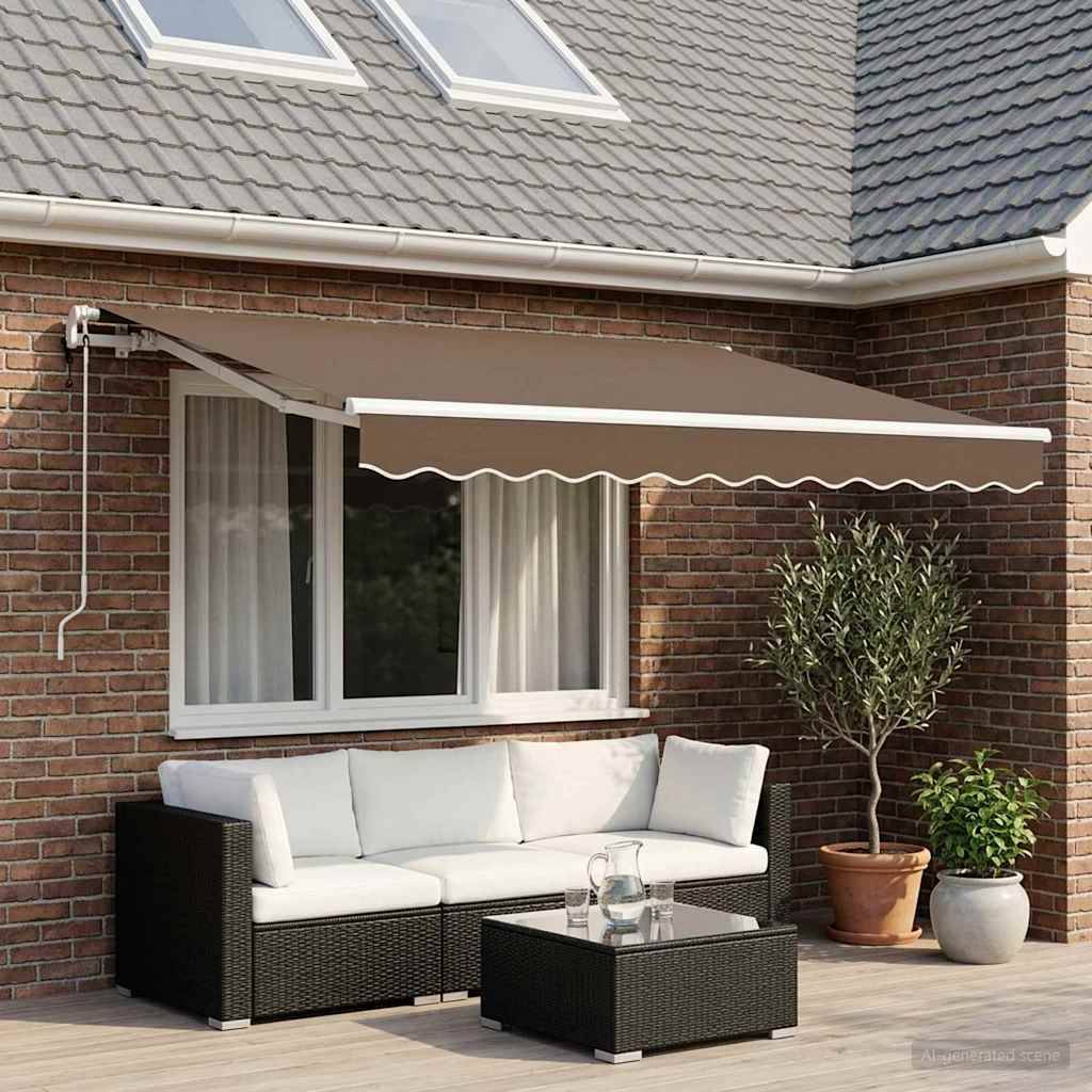 PANGIVO - Auvent rétractable polyester et métal taupe 350 x 250 cm - PANGIVO - Image 3