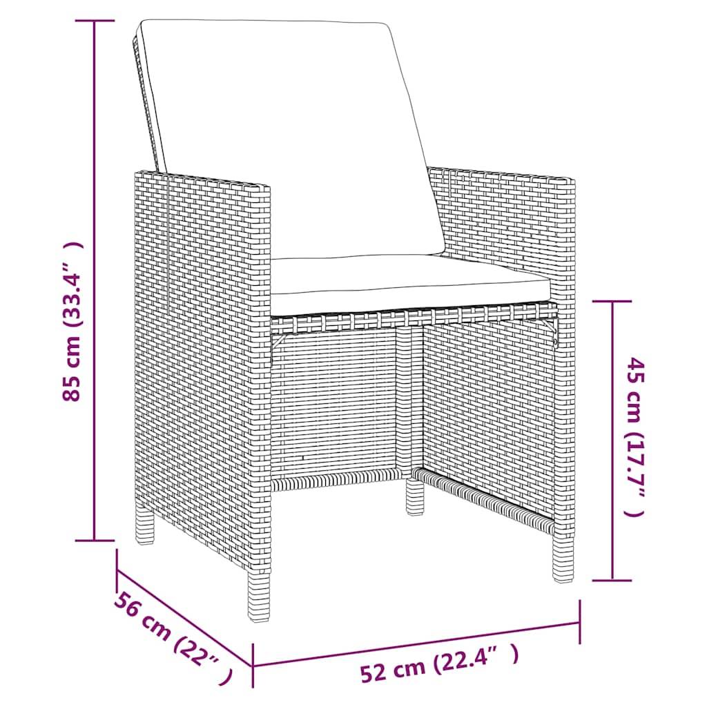 Vidaxl - Ensemble à dîner de jardin avec coussins 5 pcs-Salons de jardin poly rotin noir 464434 - Image 5