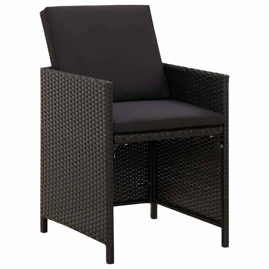 Vidaxl - Ensemble à dîner de jardin avec coussins 5 pcs-Salons de jardin poly rotin noir 464434 - Image 3
