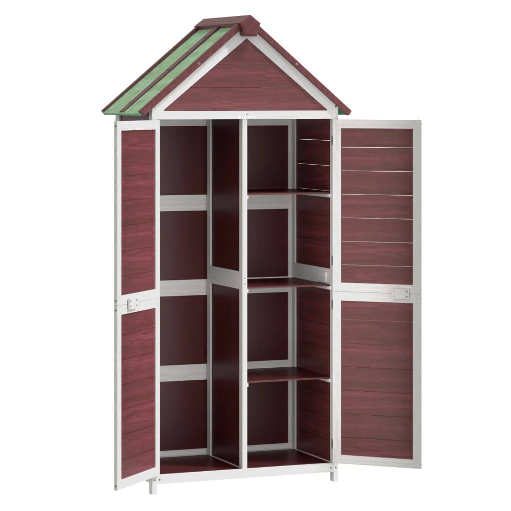 Ensemble de remise à outils de jardin 2 pcs moka pin massif 79 x 53 x 185 cm, 79 x 40 x 81 cm - PANGIVO - Image 10