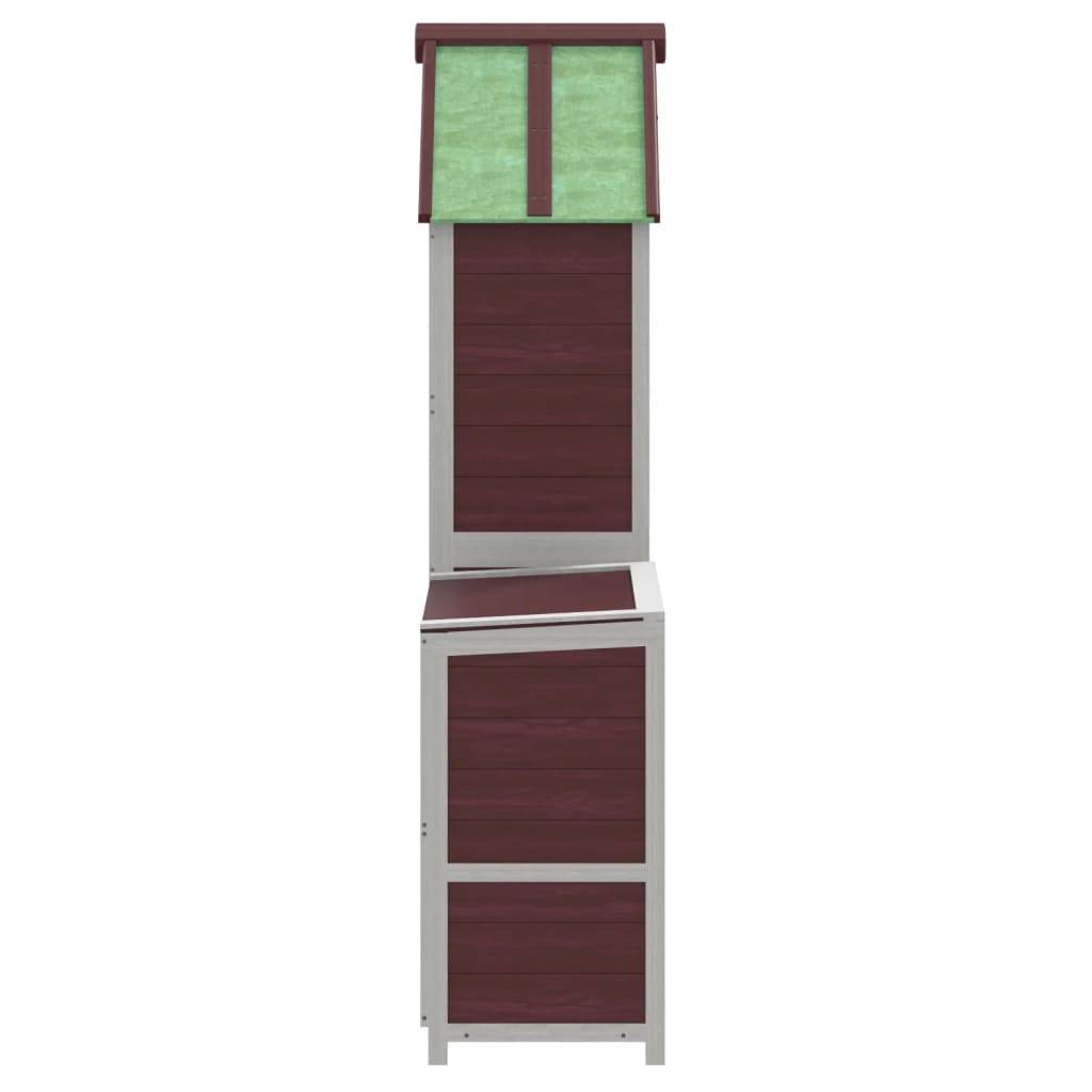 Ensemble de remise à outils de jardin 2 pcs moka pin massif 79 x 53 x 185 cm, 79 x 40 x 81 cm - PANGIVO - Image 9